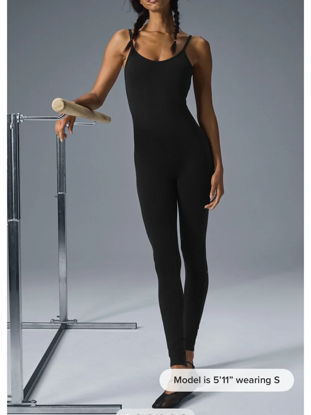 ALO Yoga Black Slim-Strap Jumpsuit